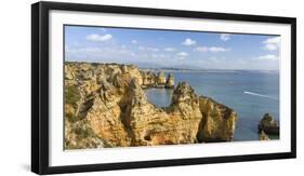 The cliffs and sea stacks of Ponta da Piedade, Algarve, Portugal.-Martin Zwick-Framed Photographic Print