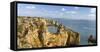 The cliffs and sea stacks of Ponta da Piedade, Algarve, Portugal.-Martin Zwick-Framed Stretched Canvas