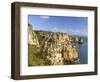 The cliffs and sea stacks of Ponta da Piedade, Algarve, Portugal.-Martin Zwick-Framed Photographic Print