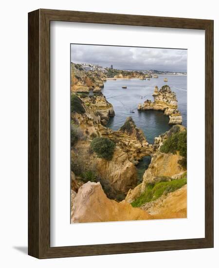 The cliffs and sea stacks of Ponta da Piedade, Algarve, Portugal.-Martin Zwick-Framed Photographic Print