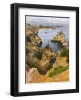 The cliffs and sea stacks of Ponta da Piedade, Algarve, Portugal.-Martin Zwick-Framed Photographic Print