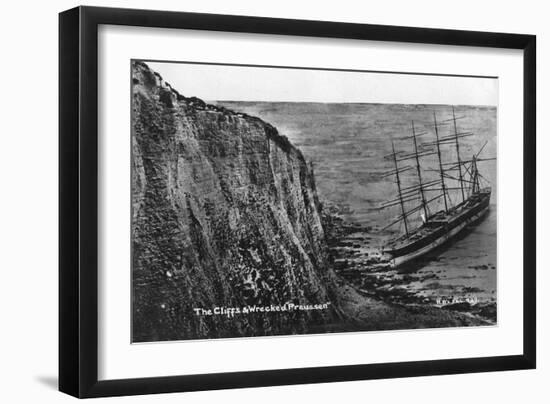 The Cliffs and Wrecked Preussen, Dover, 20th Century-null-Framed Giclee Print