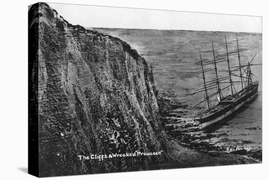 The Cliffs and Wrecked Preussen, Dover, 20th Century-null-Stretched Canvas