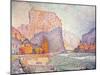 The Cliffs at Castellane, 1902-Paul Signac-Mounted Giclee Print