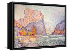 The Cliffs at Castellane, 1902-Paul Signac-Framed Stretched Canvas