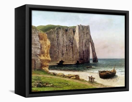 The Cliffs at Etretat, 1869-Gustave Courbet-Framed Stretched Canvas