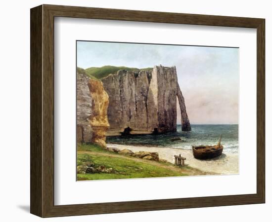 The Cliffs at Etretat, 1869-Gustave Courbet-Framed Giclee Print