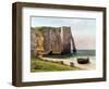 The Cliffs at Etretat, 1869-Gustave Courbet-Framed Giclee Print