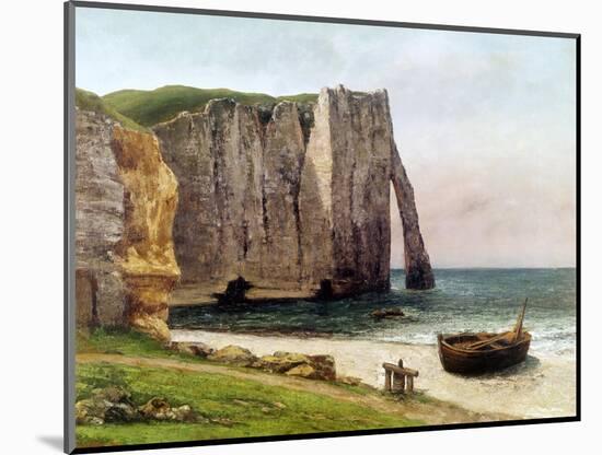 The Cliffs at Etretat, 1869-Gustave Courbet-Mounted Giclee Print