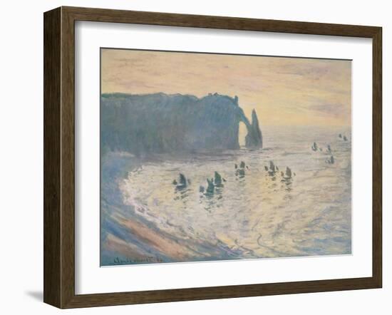 The Cliffs at Etretat, 1886-Claude Monet-Framed Giclee Print