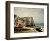 The Cliffs at Etretat after the Storm, 1870-Gustave Courbet-Framed Giclee Print