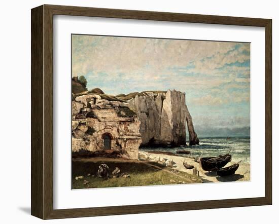 The Cliffs at Etretat after the Storm, 1870-Gustave Courbet-Framed Giclee Print