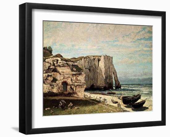 The Cliffs at Etretat after the Storm, 1870-Gustave Courbet-Framed Giclee Print