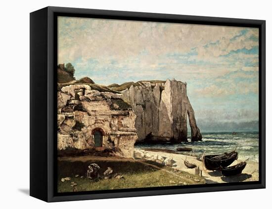 The Cliffs at Etretat after the Storm, 1870-Gustave Courbet-Framed Stretched Canvas