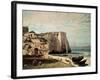 The Cliffs at Etretat after the Storm, 1870-Gustave Courbet-Framed Giclee Print