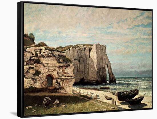 The Cliffs at Etretat after the Storm, 1870-Gustave Courbet-Framed Stretched Canvas