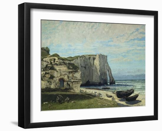 The Cliffs at Etretat after the Storm, 1870-Gustave Courbet-Framed Giclee Print