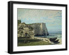 The Cliffs at Etretat after the Storm, 1870-Gustave Courbet-Framed Giclee Print