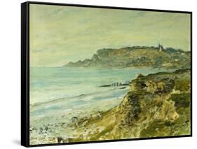 The Cliffs at Saint Adresse-Claude Monet-Framed Stretched Canvas