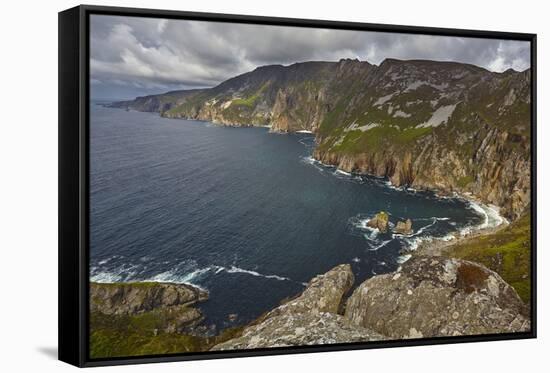 The cliffs at Slieve League, near Killybegs, County Donegal, Ulster, Republic of Ireland, Europe-Nigel Hicks-Framed Stretched Canvas