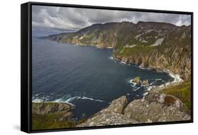 The cliffs at Slieve League, near Killybegs, County Donegal, Ulster, Republic of Ireland, Europe-Nigel Hicks-Framed Stretched Canvas