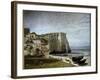 The Cliffs of Etretat after the Storm (Oil on Canvas, 1869)-Gustave Courbet-Framed Giclee Print