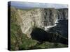 The Cliffs of Moher, Looking Towards Hag's Head from O'Brian's Tower, County Clare, Eire-Gavin Hellier-Stretched Canvas