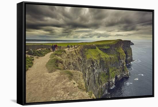 The Cliffs of Moher, near Lahinch, County Clare, Munster, Republic of Ireland, Europe-Nigel Hicks-Framed Stretched Canvas