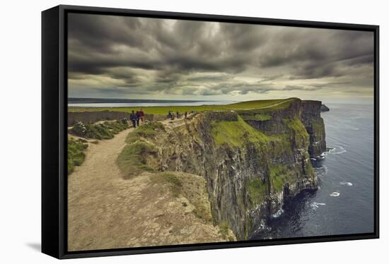 The Cliffs of Moher, near Lahinch, County Clare, Munster, Republic of Ireland, Europe-Nigel Hicks-Framed Stretched Canvas