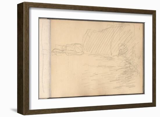 The Cliffs of Varengeville (Pencil on Paper)-Claude Monet-Framed Giclee Print