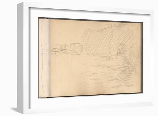 The Cliffs of Varengeville (Pencil on Paper)-Claude Monet-Framed Giclee Print