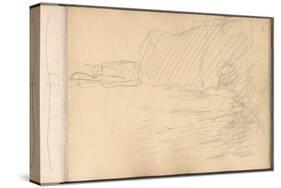 The Cliffs of Varengeville (Pencil on Paper)-Claude Monet-Stretched Canvas