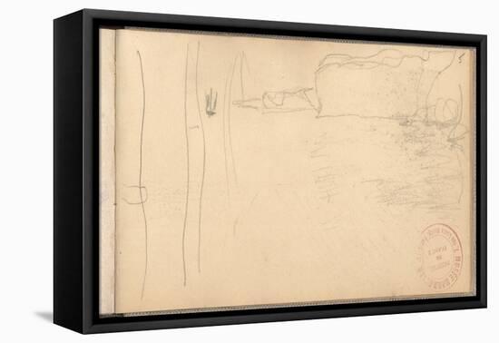 The Cliffs of Varengeville (Pencil on Paper)-Claude Monet-Framed Stretched Canvas