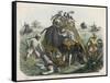 The Climax of a Tiger Hunt in India, Huntsmen-null-Framed Stretched Canvas