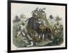 The Climax of a Tiger Hunt in India, Huntsmen-null-Framed Art Print