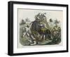 The Climax of a Tiger Hunt in India, Huntsmen-null-Framed Art Print