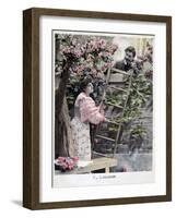 The Climbing, Vintage French Postcard, C1900-null-Framed Giclee Print