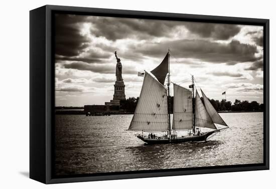 The Clipper and the Liberty-John Brooknam-Framed Stretched Canvas