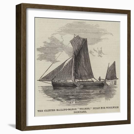 The Clipper Sailing-Barge Thames, Built for Woolwich Dockyard-null-Framed Giclee Print