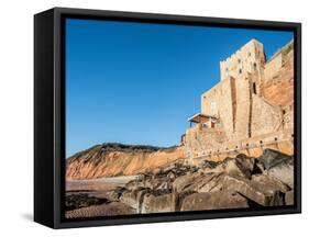 The Clock Tower and cafe, Jacob's Ladder Beach, Sidmouth, Devon, England, United Kingdom, Europe-Jean Brooks-Framed Stretched Canvas