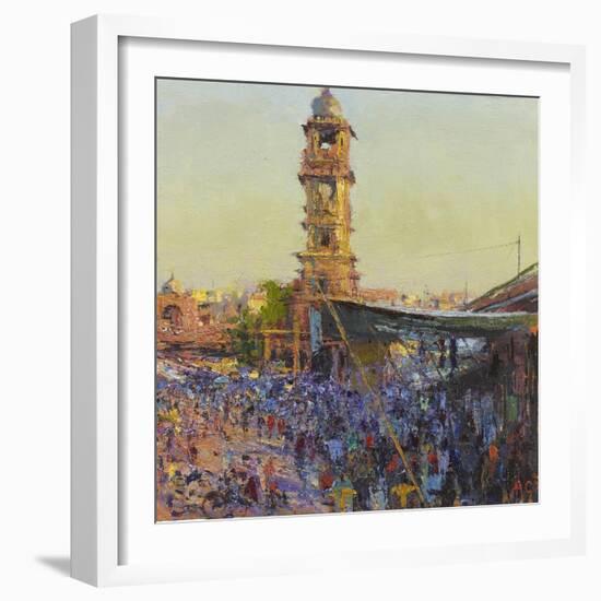 The Clock Tower, Last Light, Jodhpur-Andrew Gifford-Framed Giclee Print