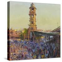 The Clock Tower, Last Light, Jodhpur-Andrew Gifford-Stretched Canvas