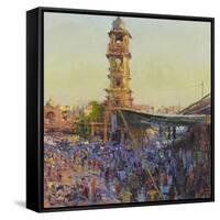 The Clock Tower, Last Light, Jodhpur-Andrew Gifford-Framed Stretched Canvas