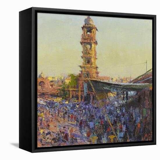 The Clock Tower, Last Light, Jodhpur-Andrew Gifford-Framed Stretched Canvas