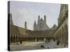 The Cloister of Mont Saint-Michel-Emmanuel Lansyer-Stretched Canvas