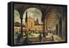 The Cloister of St Bernardino-Giuseppe Canella-Framed Stretched Canvas