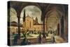 The Cloister of St Bernardino-Giuseppe Canella-Stretched Canvas