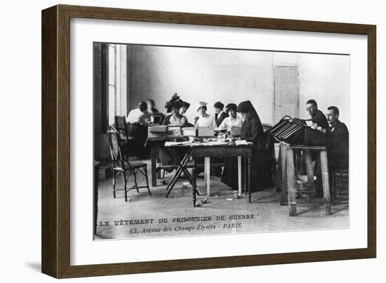 The Clothing of the Prisoner of War, Champs-Élysées, Paris, World War I, 1914-1918-null-Framed Giclee Print