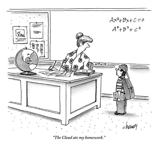 The Cloud Ate My Homework New Yorker Cartoon Premium Giclee Print Tom Cheney Allposters Com The Cloud Ate My Homework New Yorker Cartoon Premium Giclee Print Tom Cheney Allposters Com