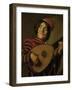 The Clown with the lute.-Frans Hals-Framed Giclee Print